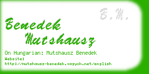 benedek mutshausz business card